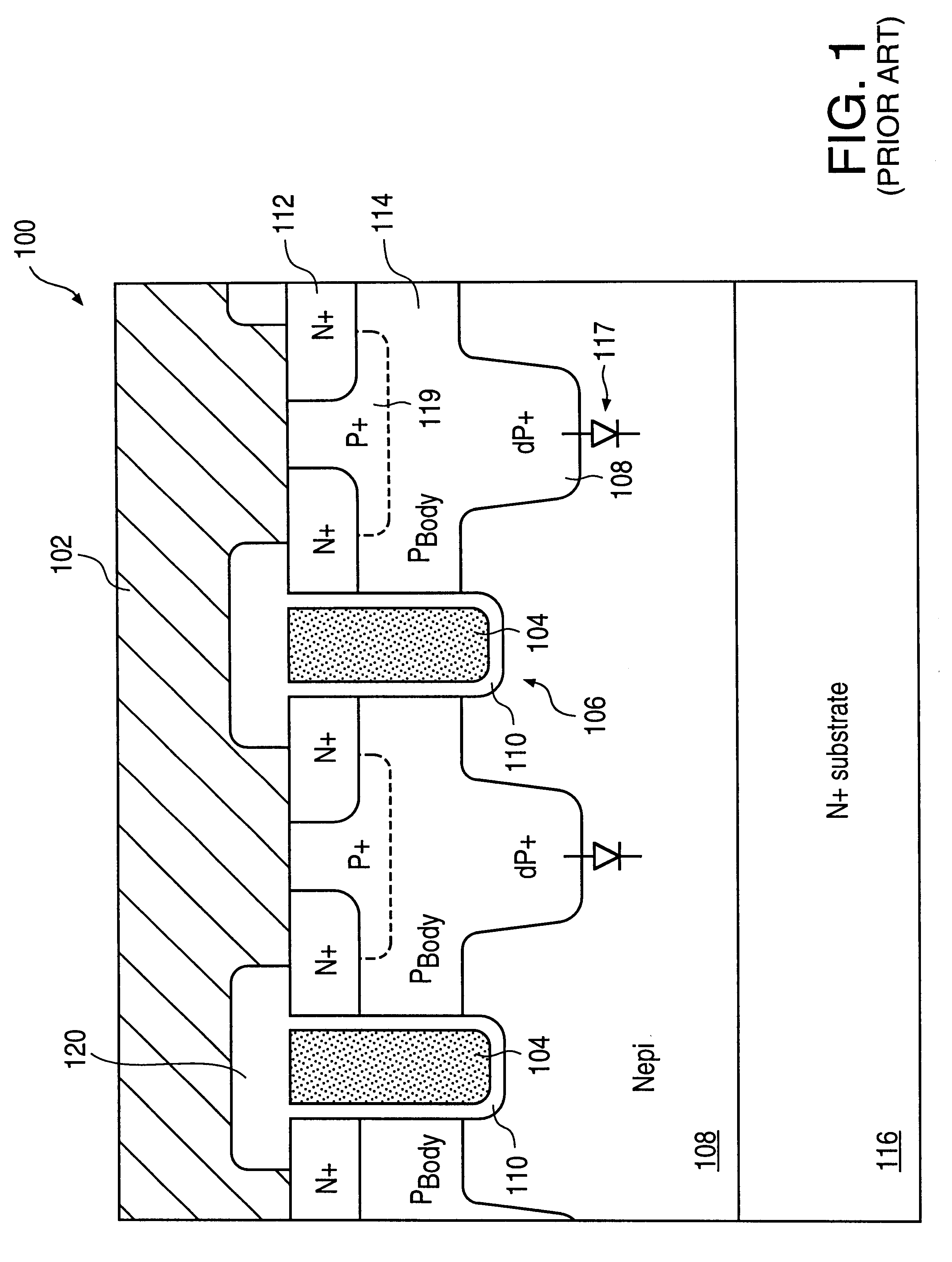 Process of manufacturing Trench gate semiconductor device having gate oxide layer with multiple thicknesses