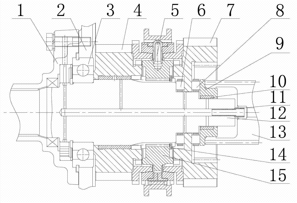 Novel 16-gear speed changing box with oblique gears, double middle shafts and lock ring type synchronizers