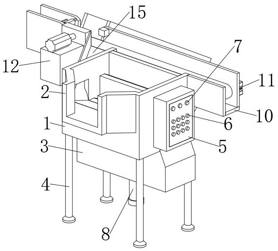 Feeding and discharging device for automatic deburring machining of minimally invasive surgery chuck parts