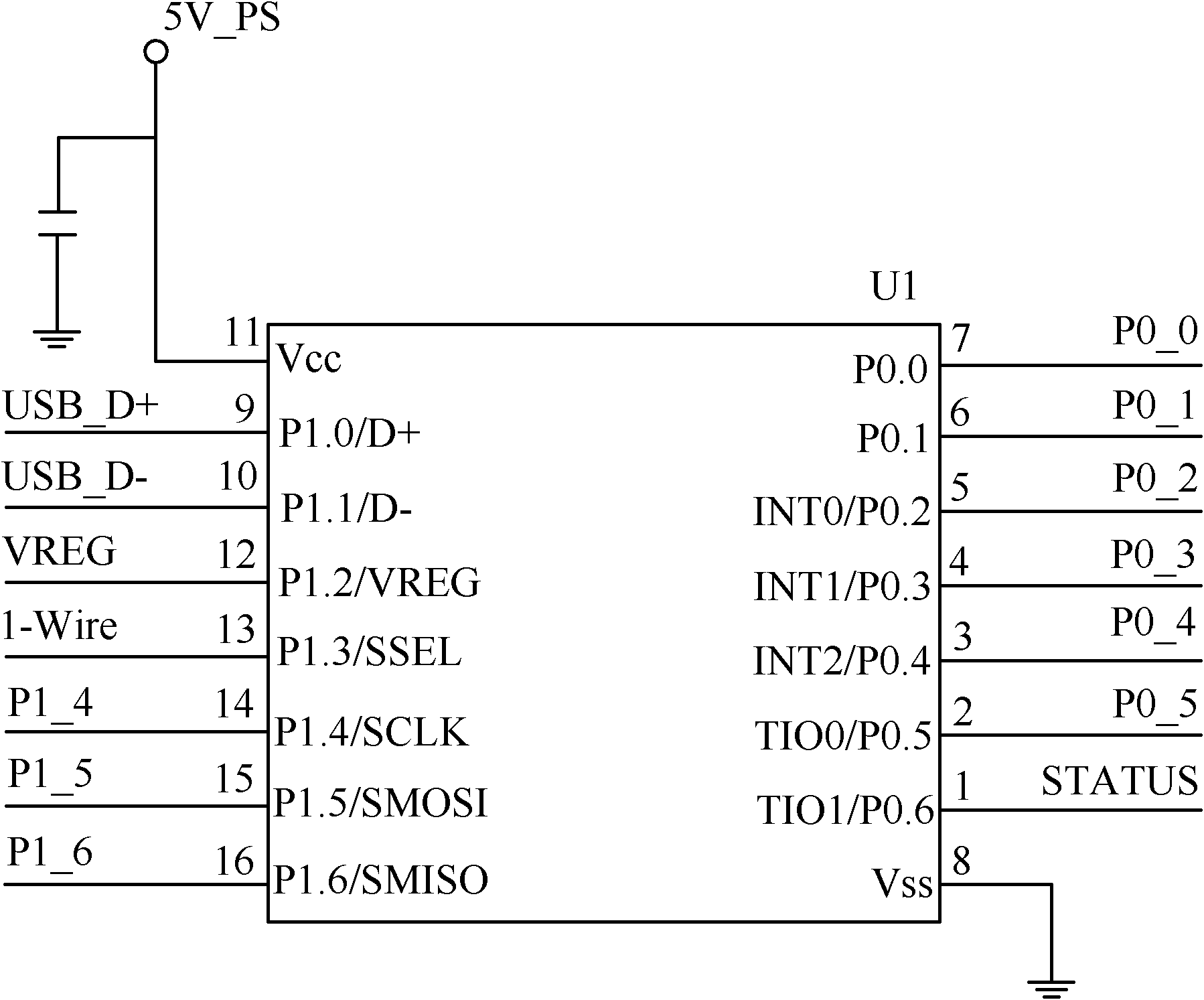 USB (universal serial bus) port reading and writing device and method of 1-wire bus