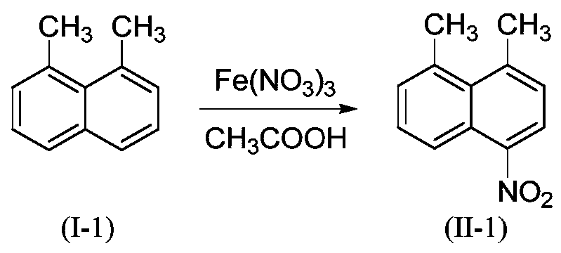 Preparation method of 1,8-disubstituted naphthalene series polycyclic aromatic hydrocarbon mononitration derivative