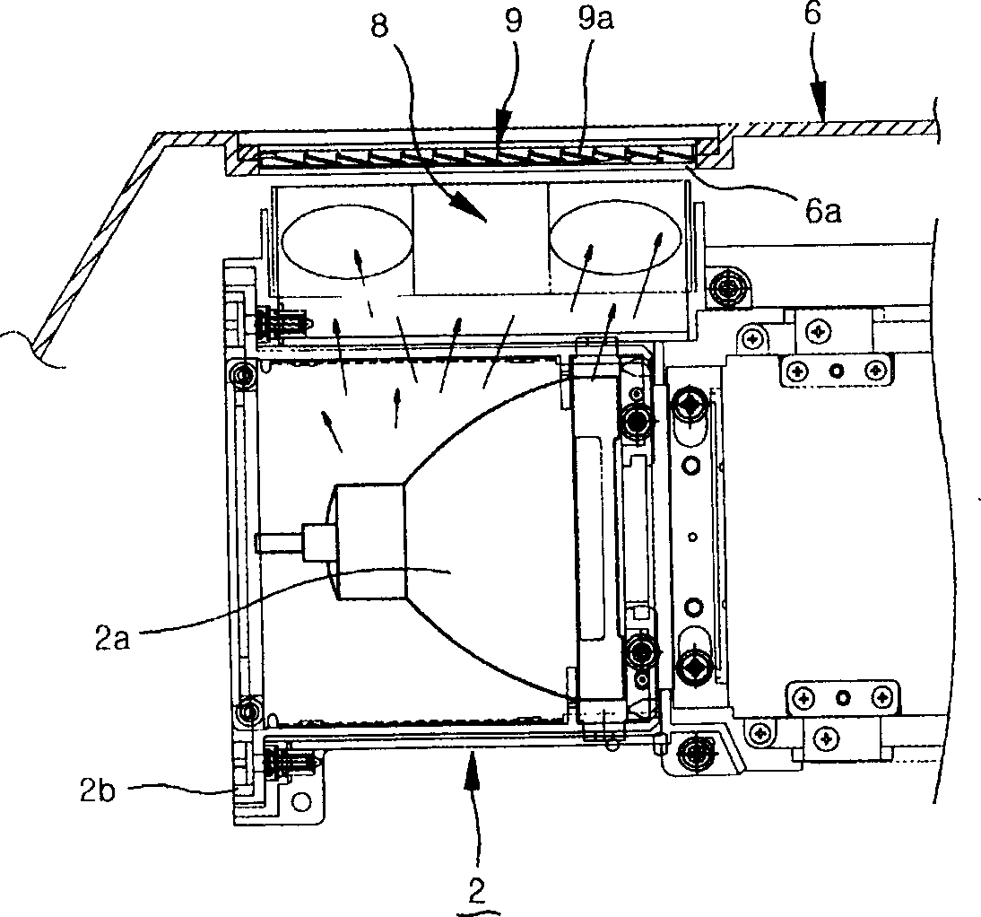 Lampshade structure for projection-like image display device