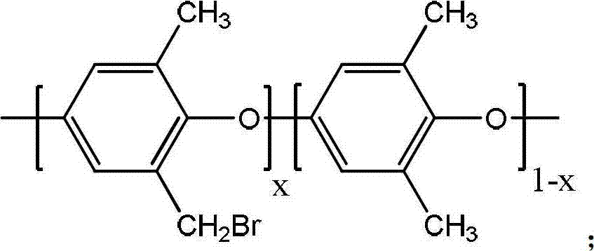 Method for preparing brominated-polyphenylene-ether-guanidination-based homogeneous anion exchange membrane