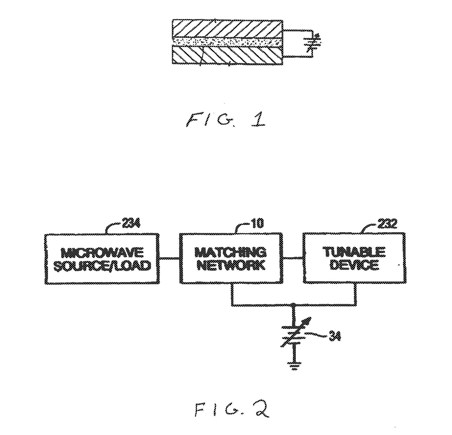 Tunable microwave devices with auto-adjusting matching circuit