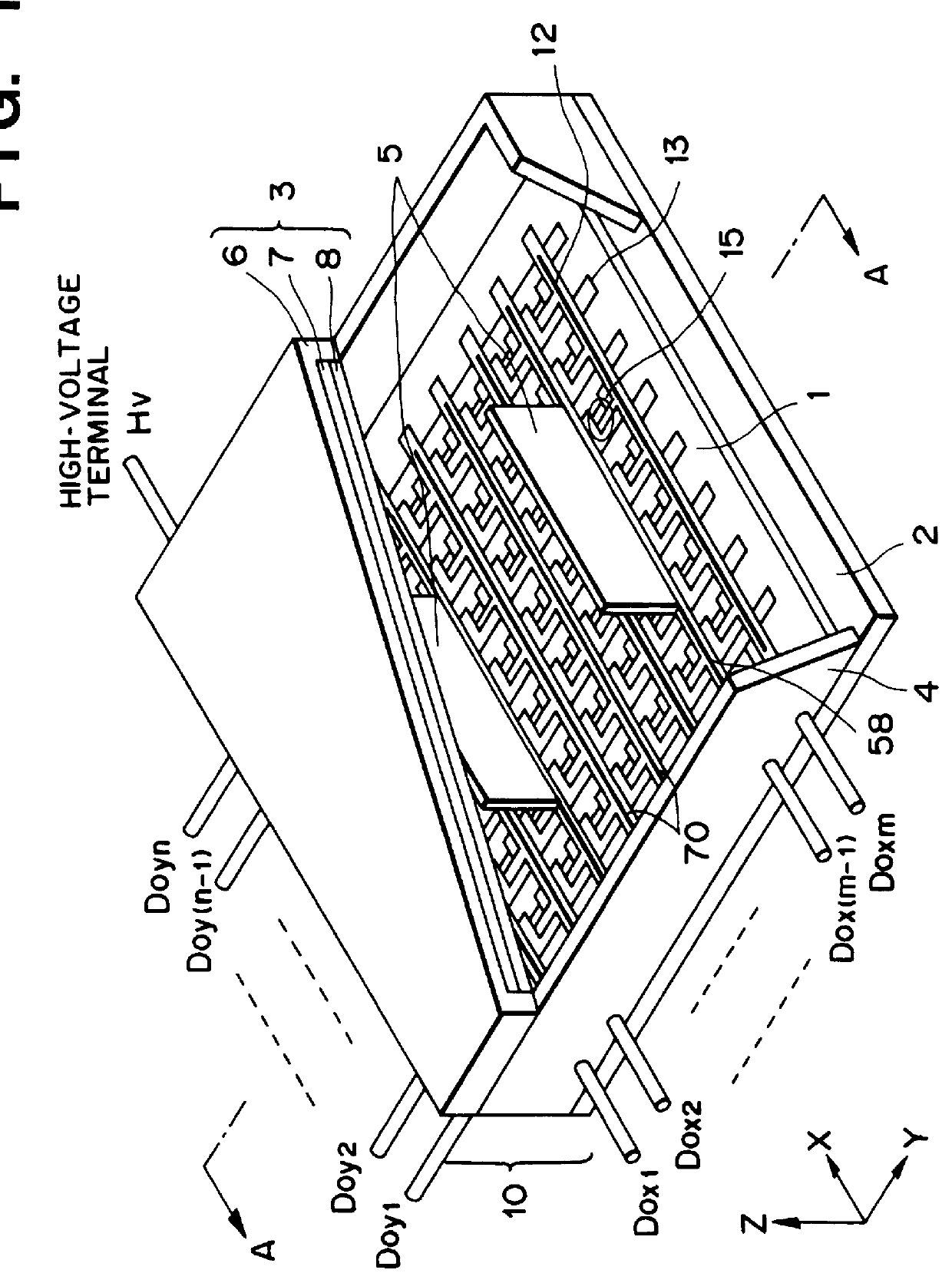 Electron generation using a fluorescent element and image forming using such electron generation