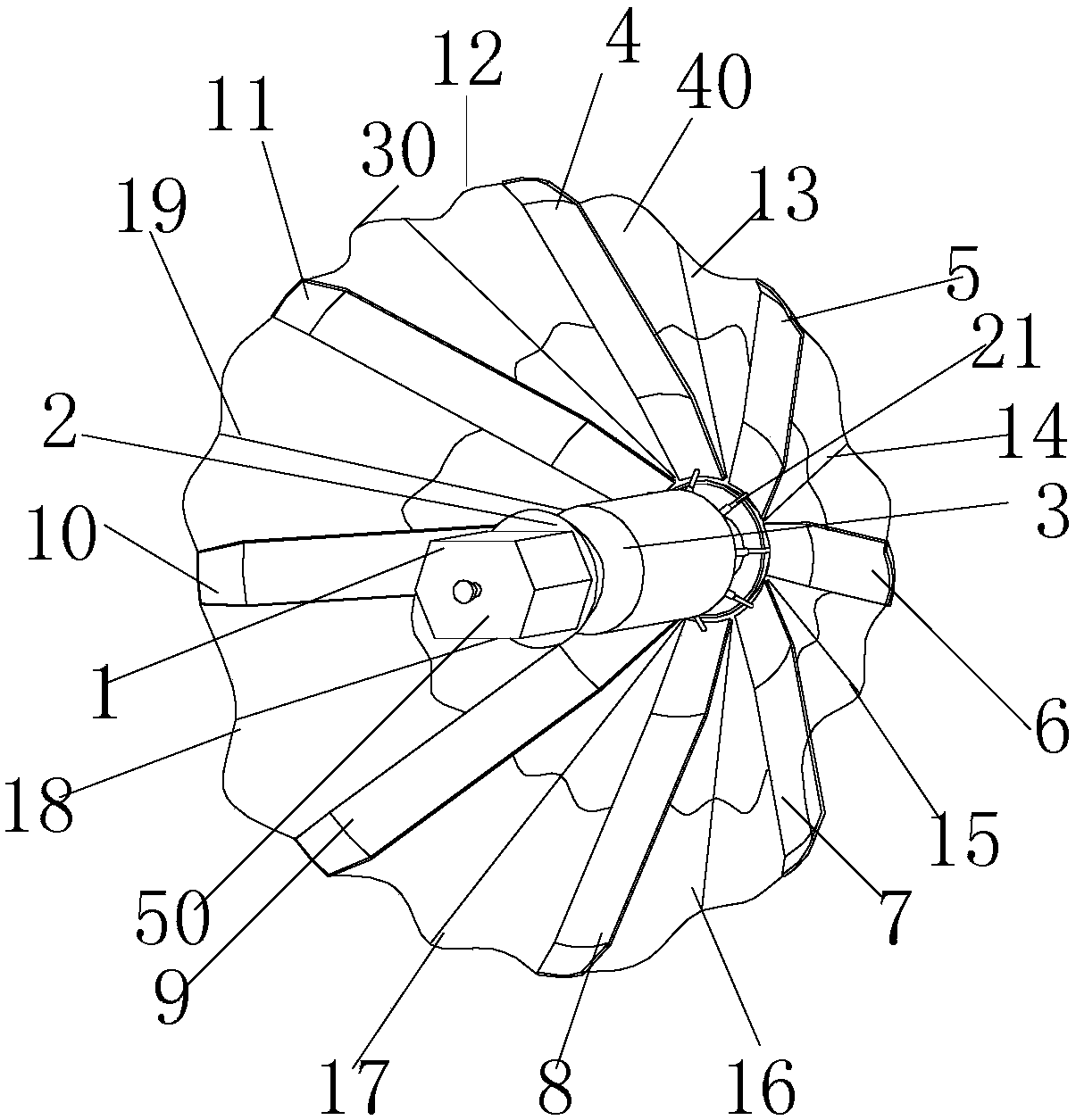 Fairing-main satellite integrated large-caliber deployable spacecraft