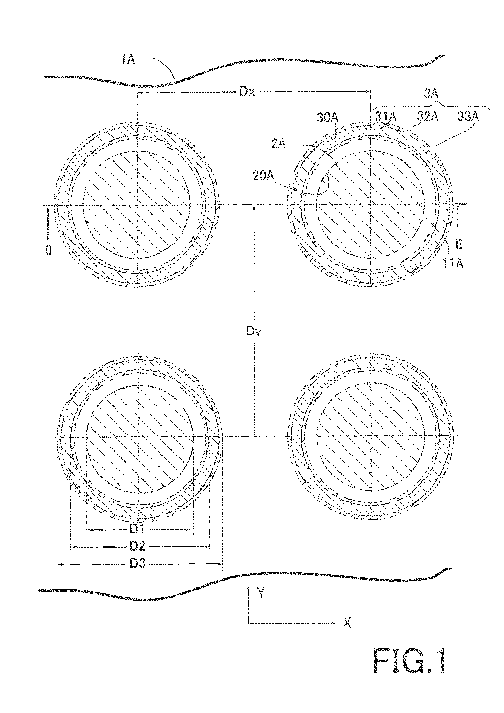 Electronic device, conductive composition, metal filling apparatus, and electronic device manufacturing method