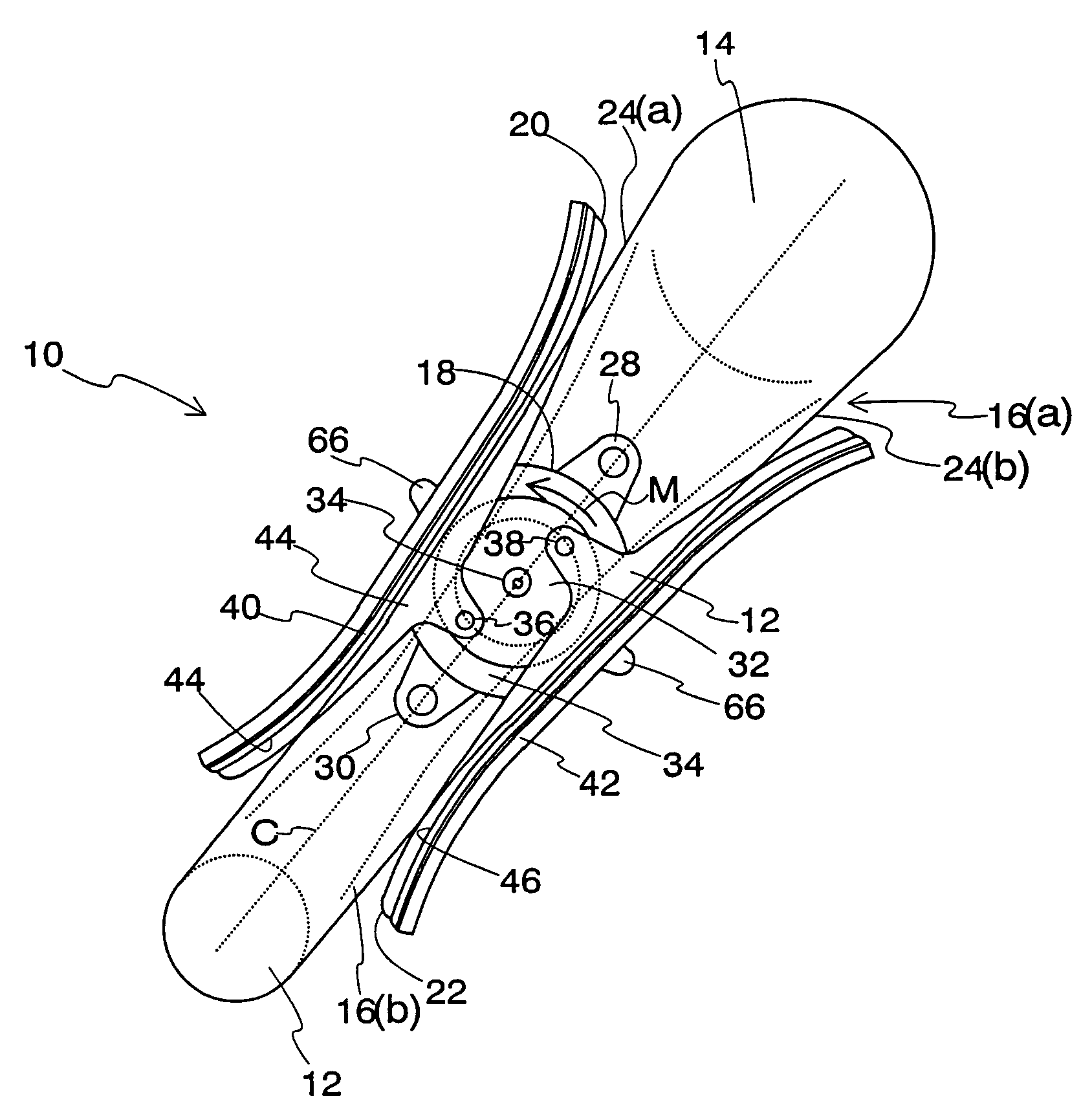 Rotary actuating hydraulic tensioner