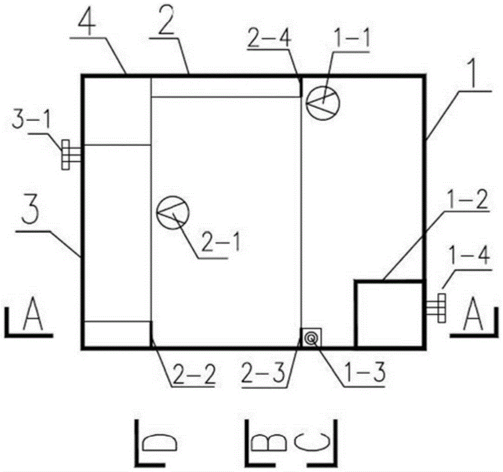 Multi-cycle self-backflow small living sewage treatment system with denitrification function