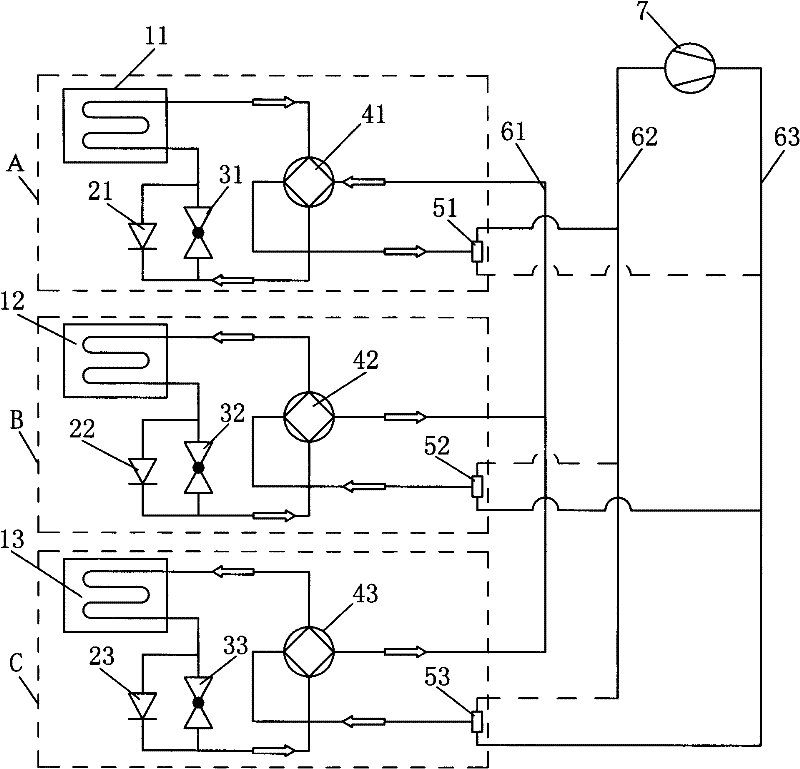 Parallel modular heat pump unit