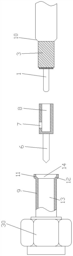 A low loss low standing wave radio frequency cable assembly and its cutting equipment