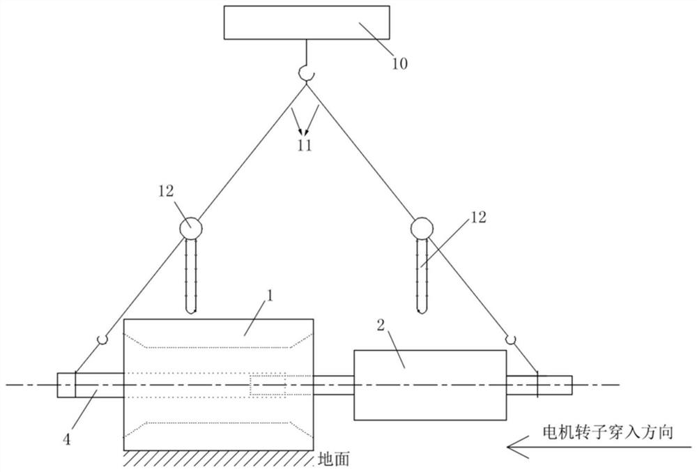 Motor rotor penetrating device