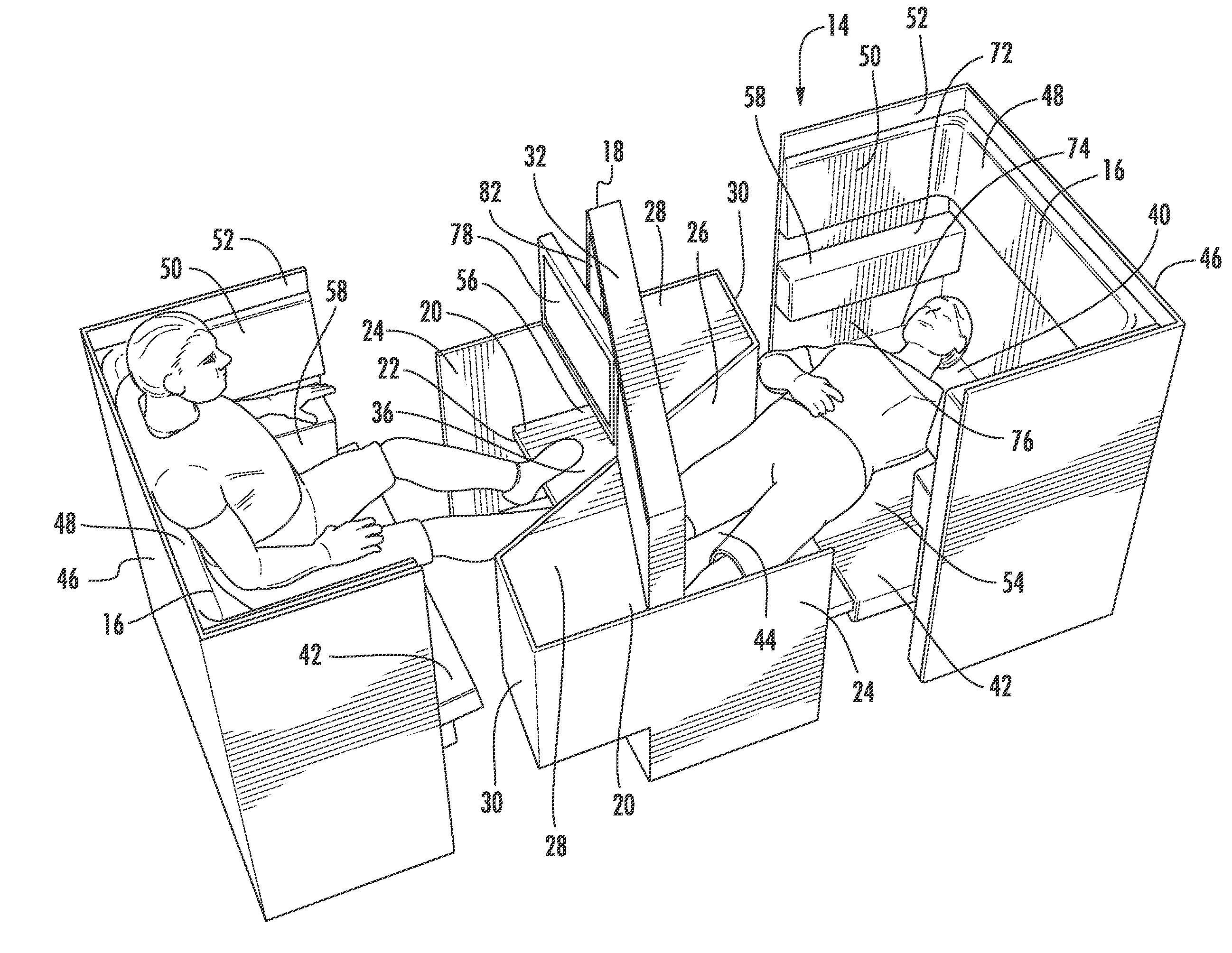 Seat unit for a vehicle cabin