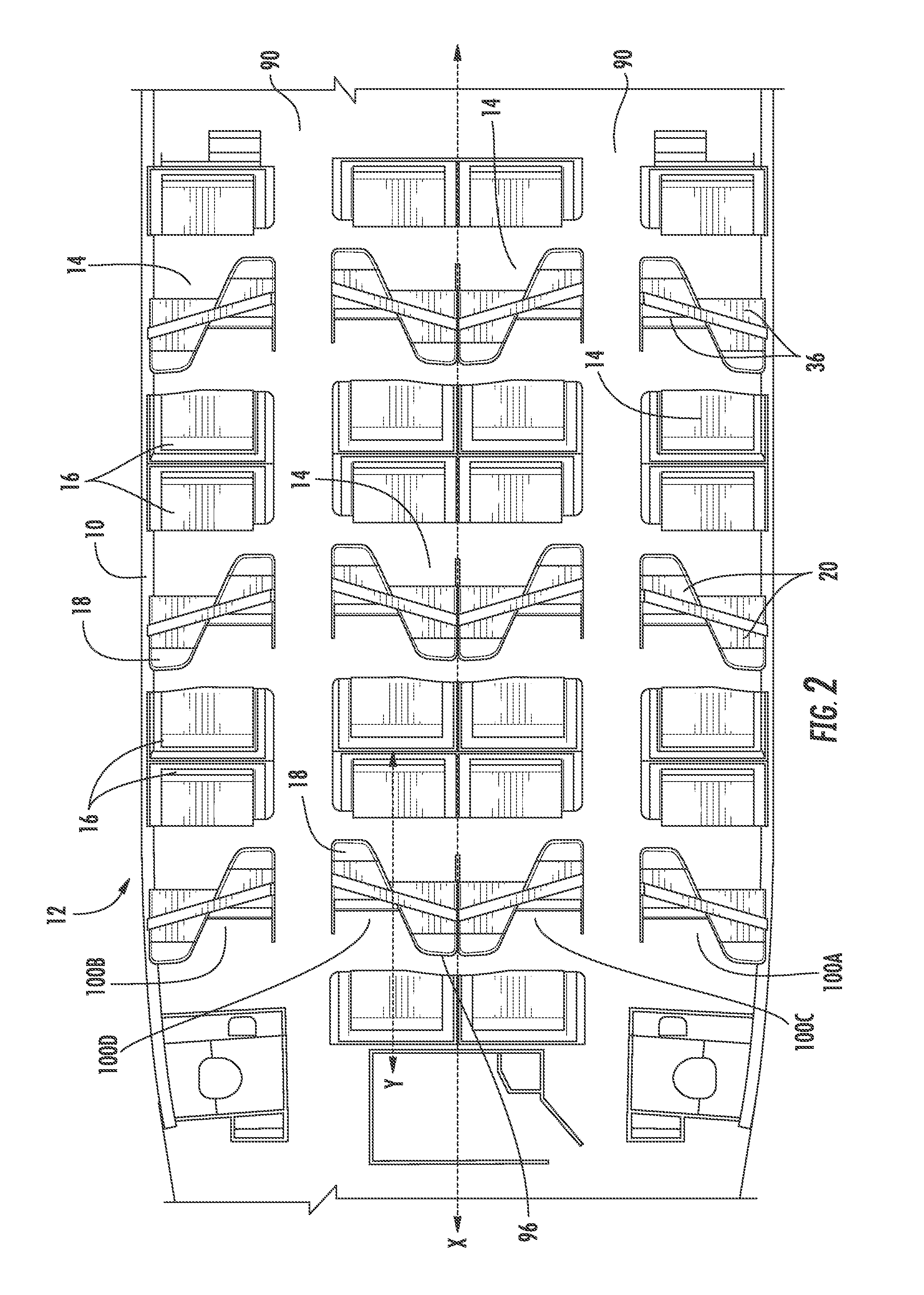 Seat unit for a vehicle cabin