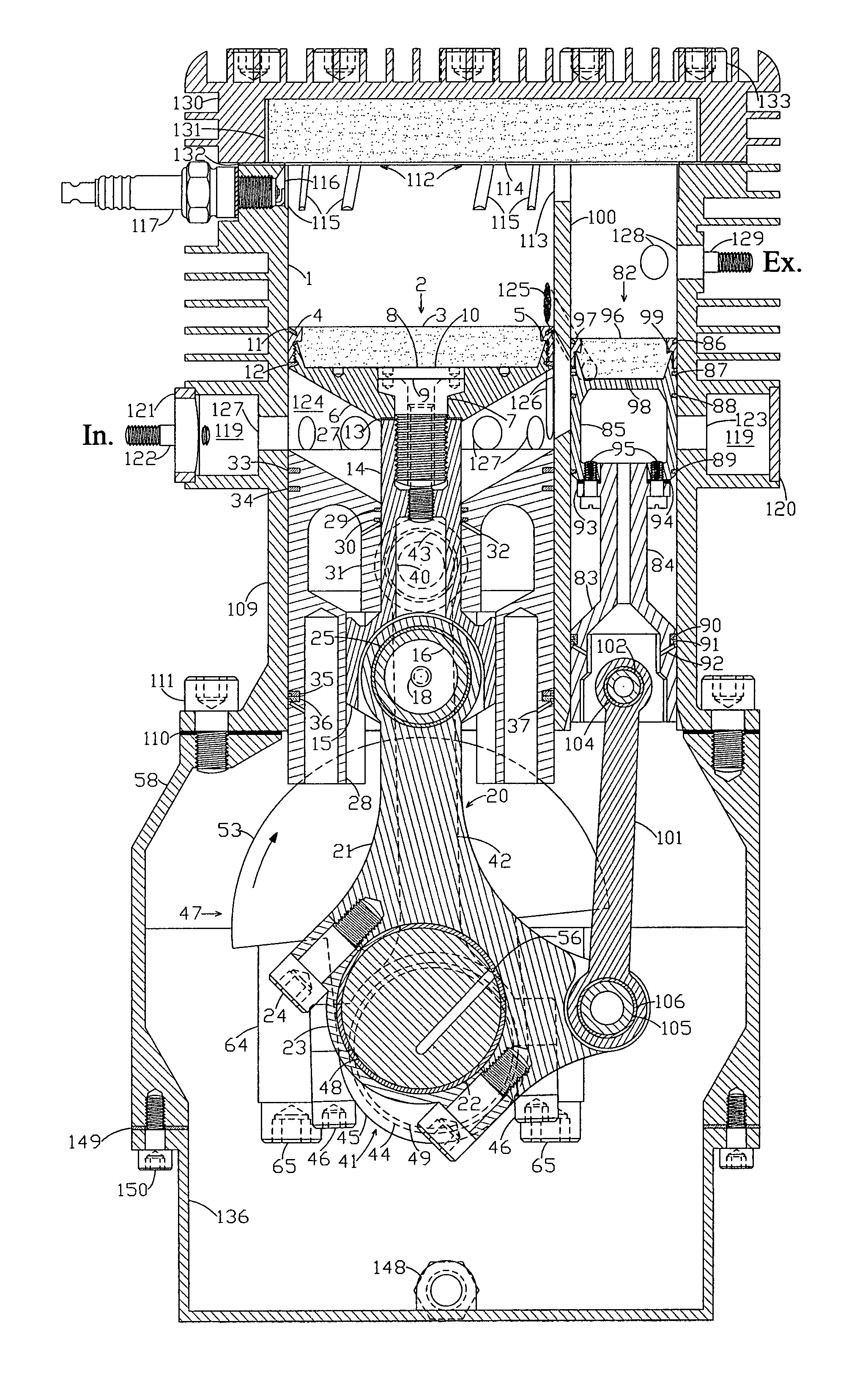 Tandem-piston engine