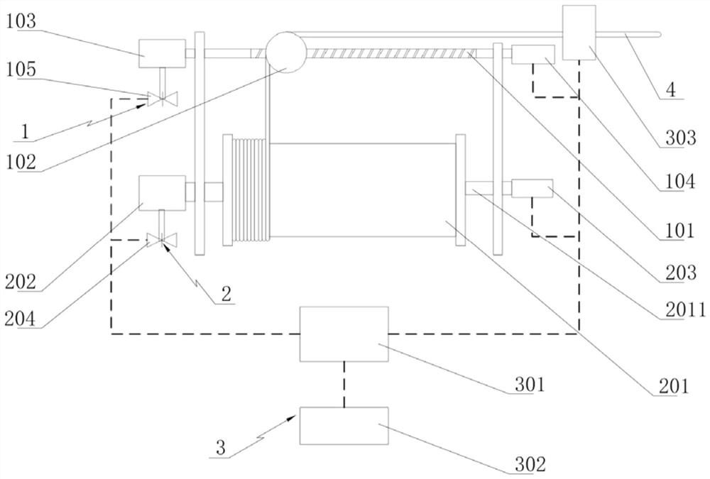 A winch control system for variable diameter cable and its control method