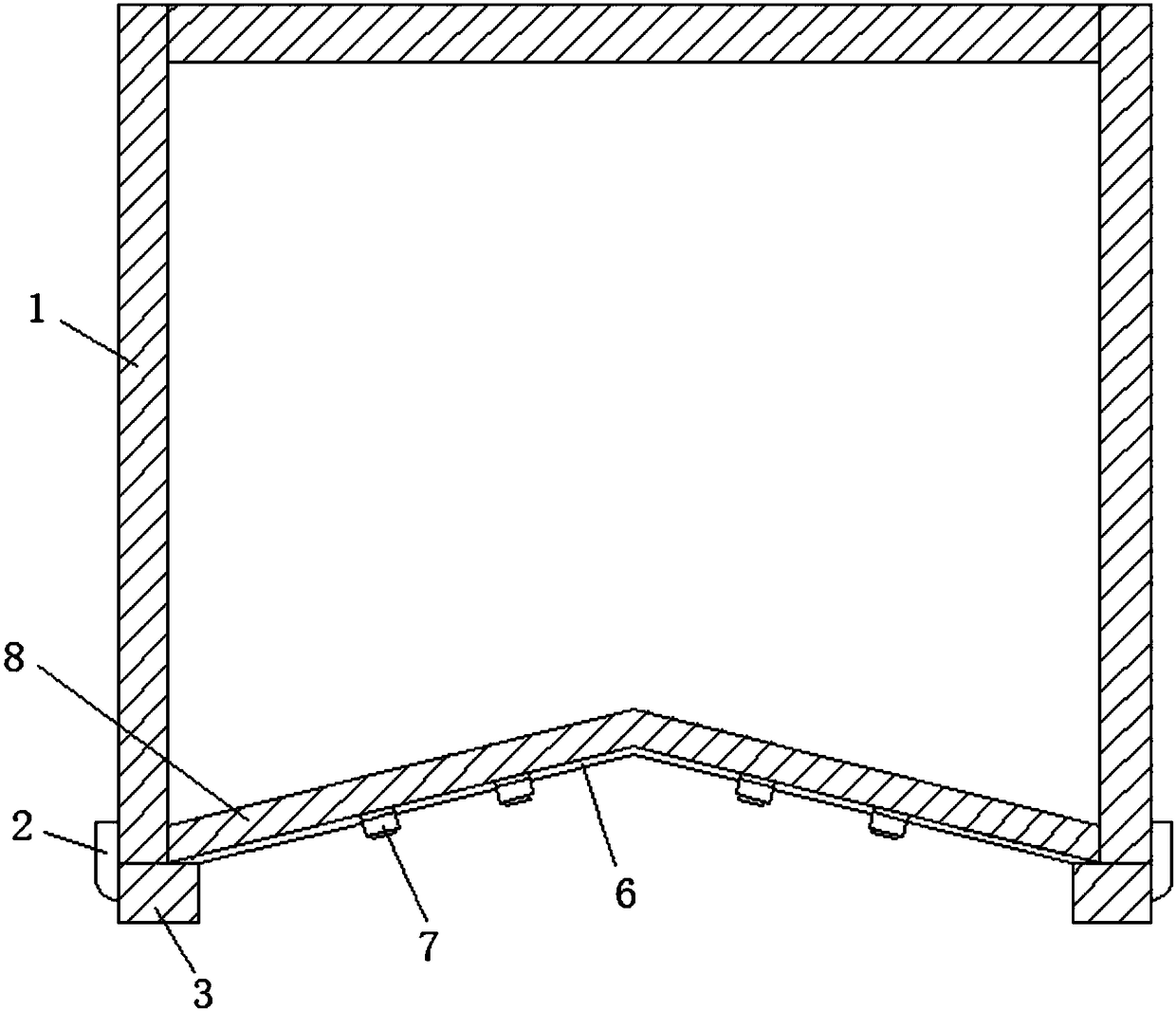 Lifting-free unloading vibrating type semitrailer bucket