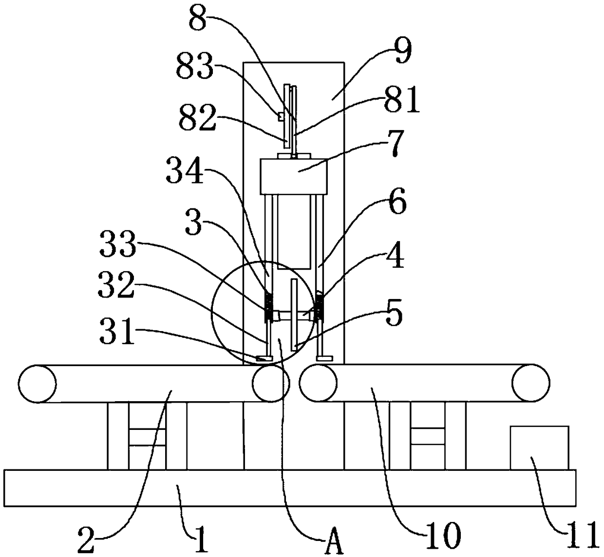 Safety belt production device with cutting function