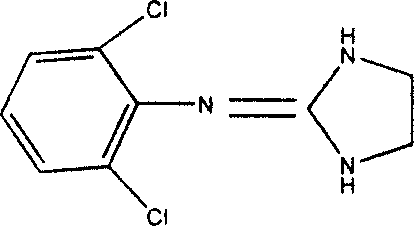 Clonidine paster for treating children's hyperkinetic symptom, twitch symptom and its preparation method