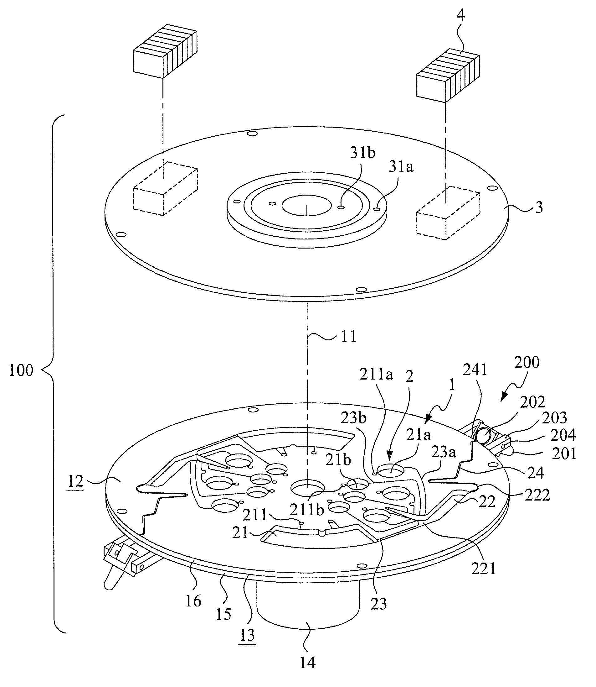 Disk-based fluid sample collection device