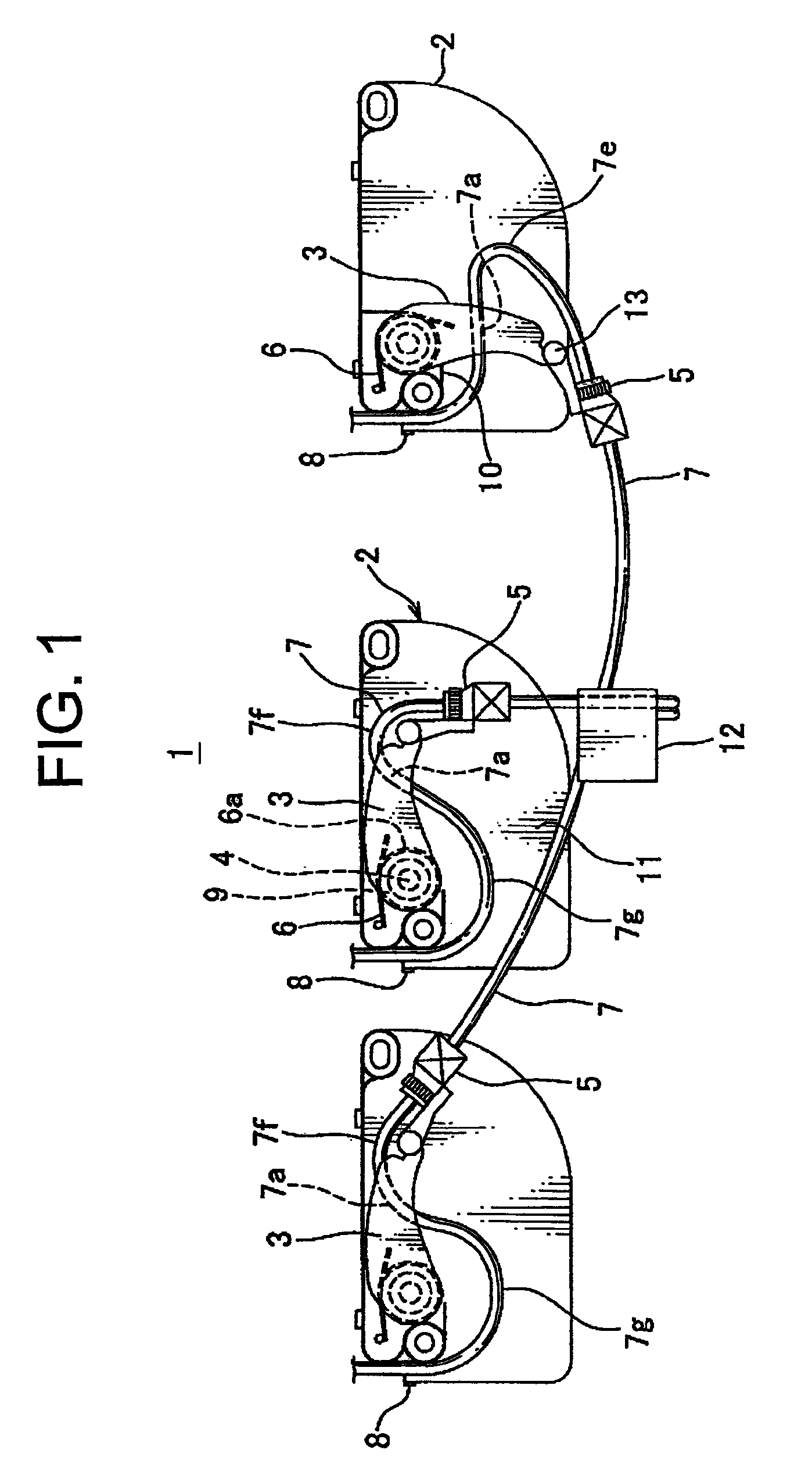 Power supplying system for a sliding structure