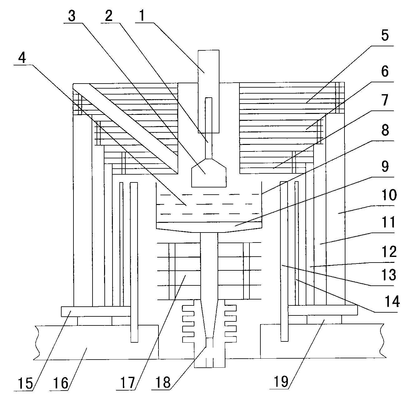 Growth method of large size non-core YAG series laser crystal