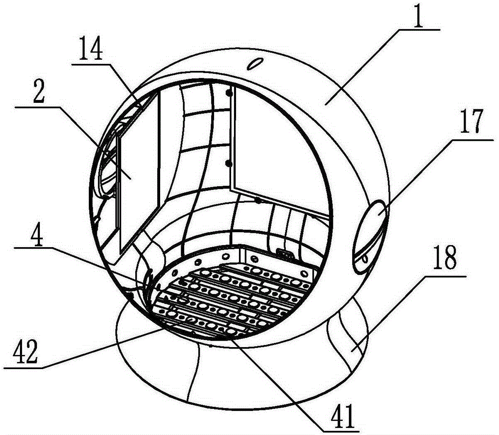 Far infrared intelligent foot massage instrument adopting internal convection streamline design