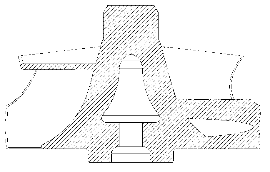 Near-net shaping method for charging turbine with hollow internal structure