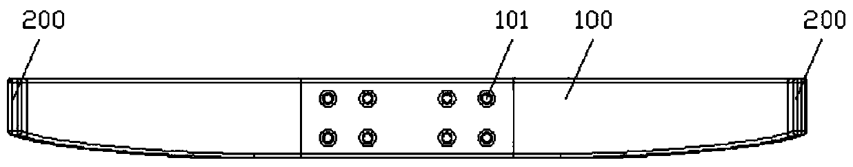 Composite material main lifting support and manufacturing and assembling method thereof