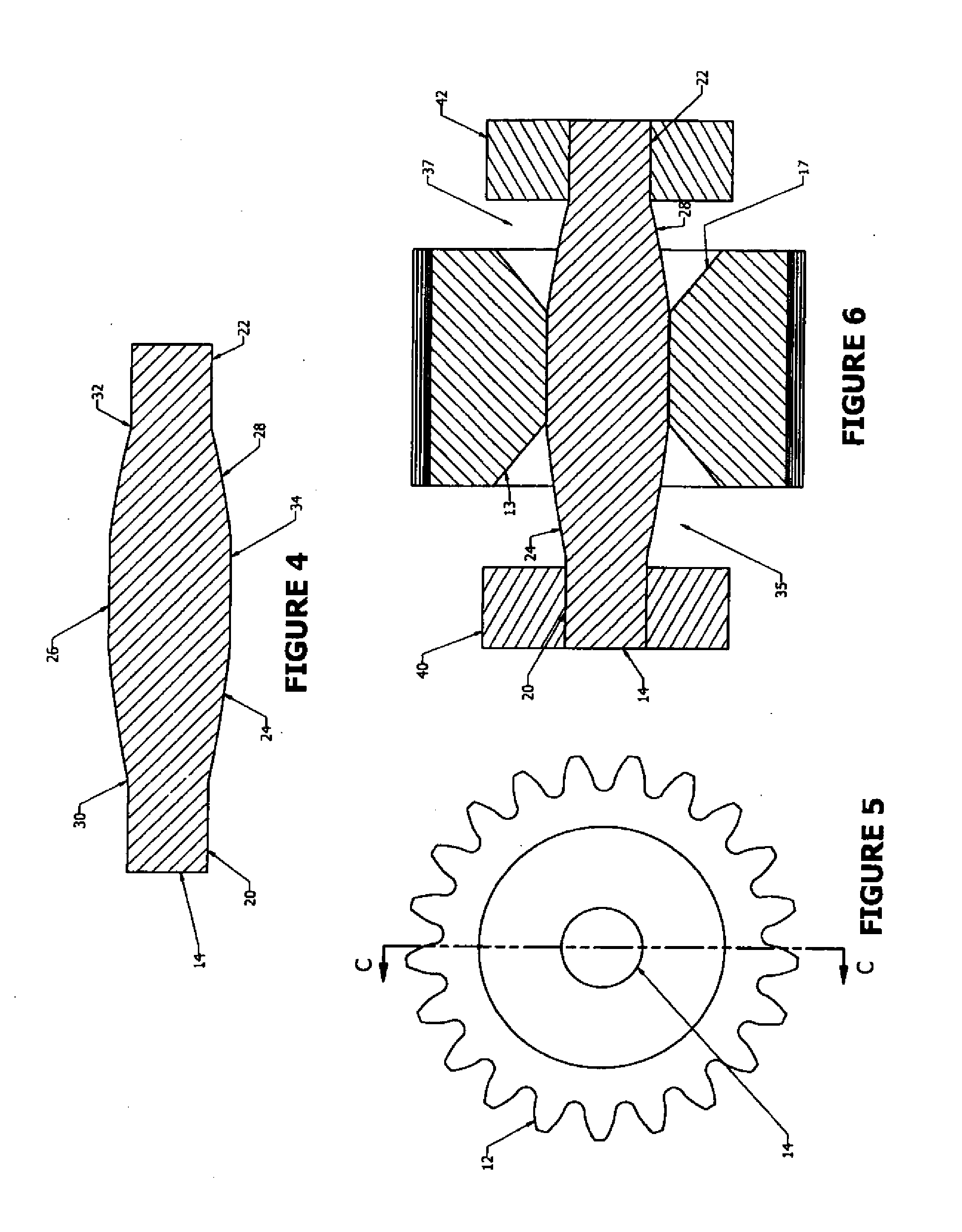 Gear assembly with asymmetric flex pin