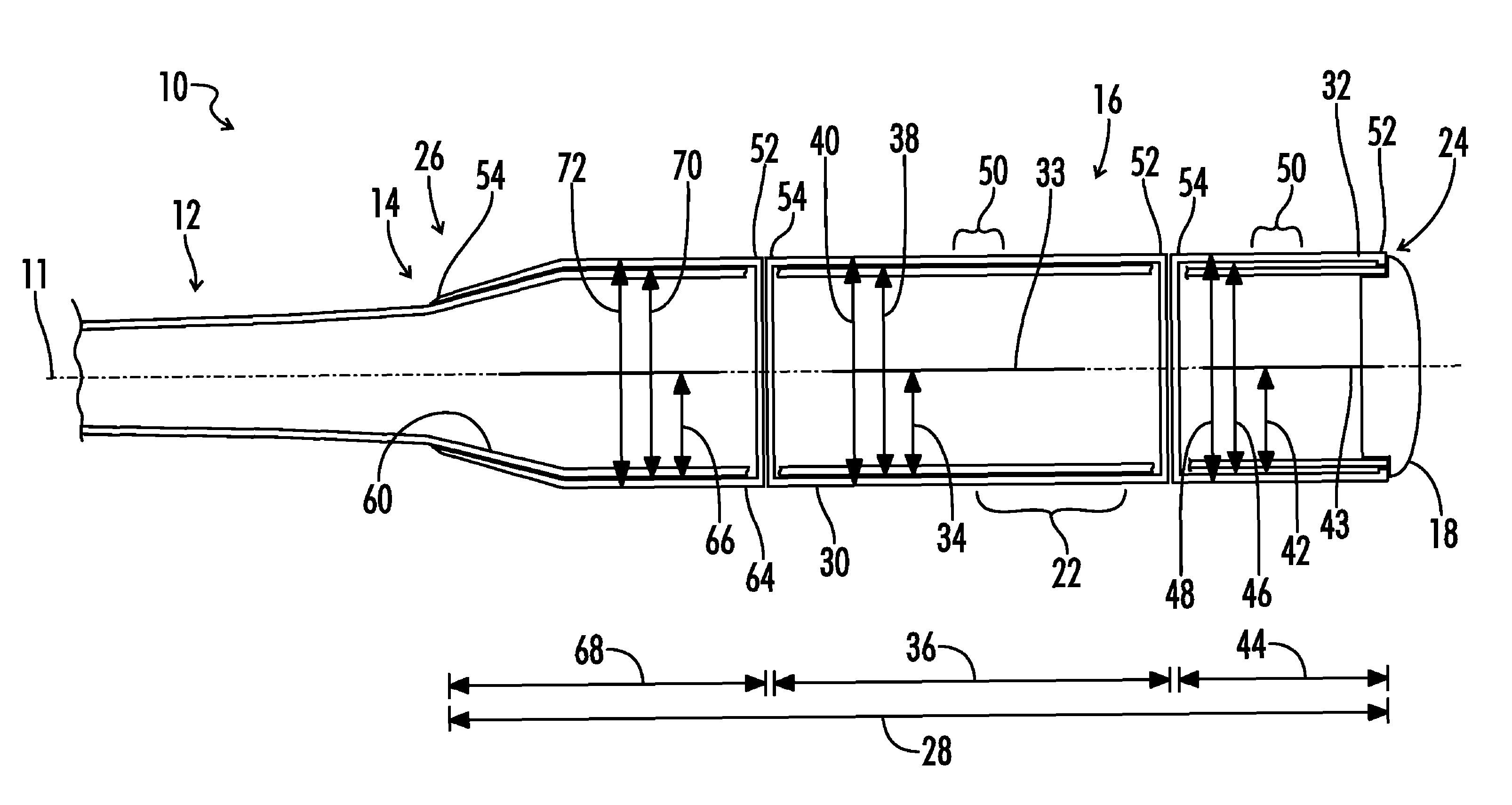 Bat with circumferentially aligned and axially segmented barrel section