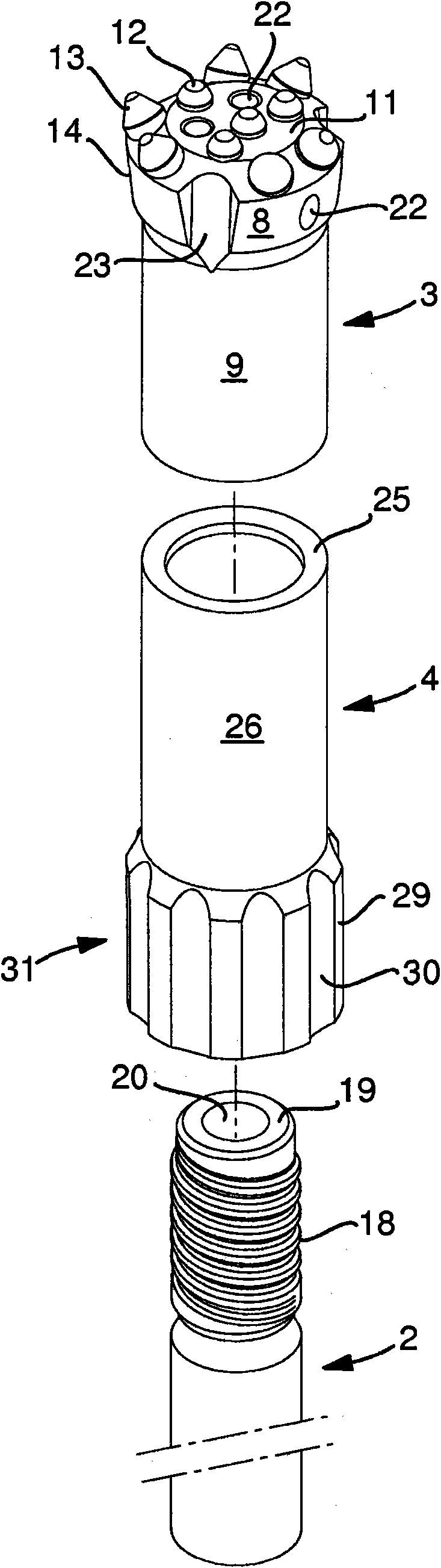 Percussive drill bit for rock drilling and method for the manufacture of such drill bit