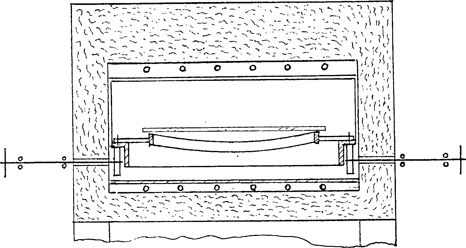 Horizontal roller-free making process of toughened glass with double curved surface