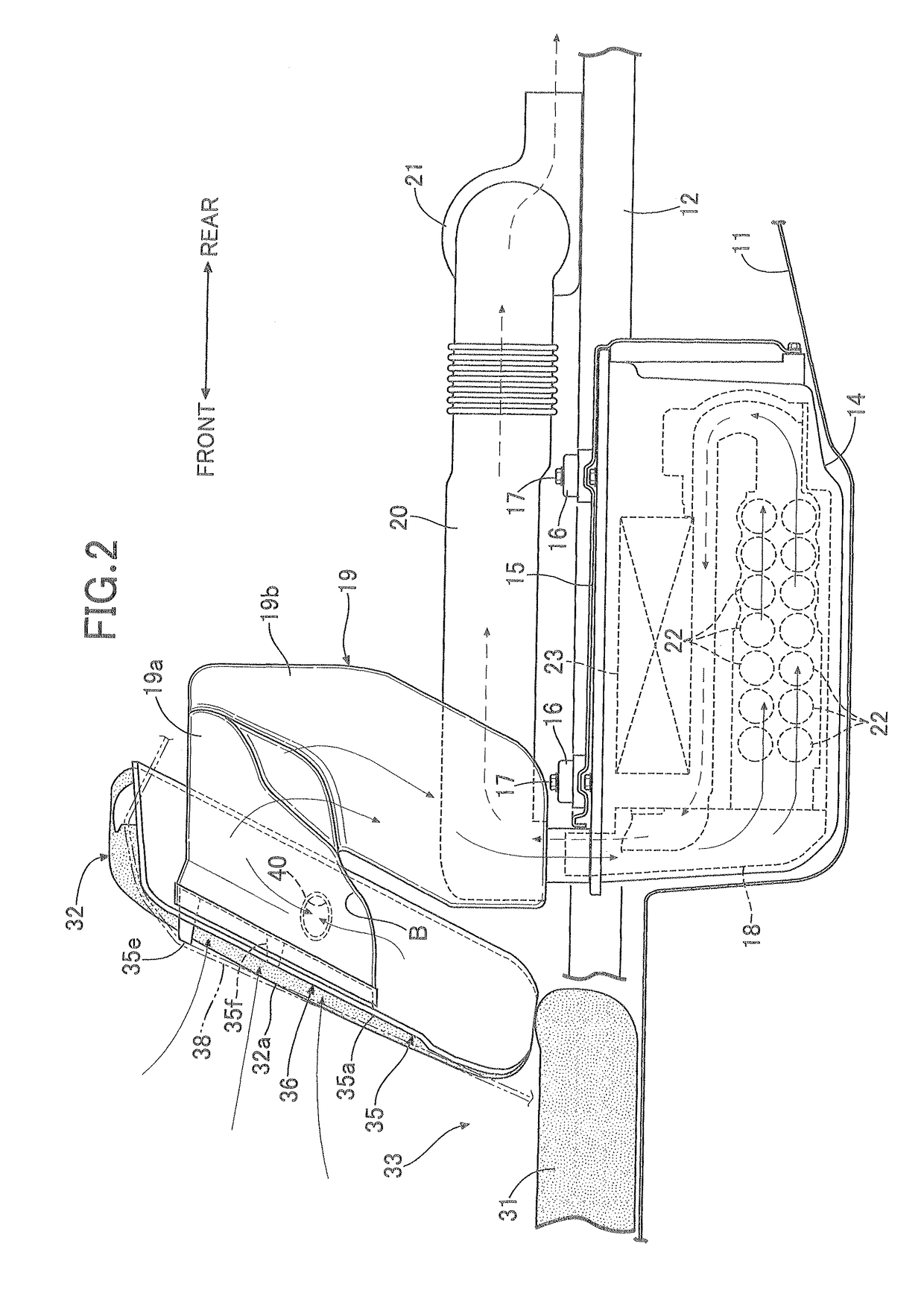 Battery cooling air intake structure