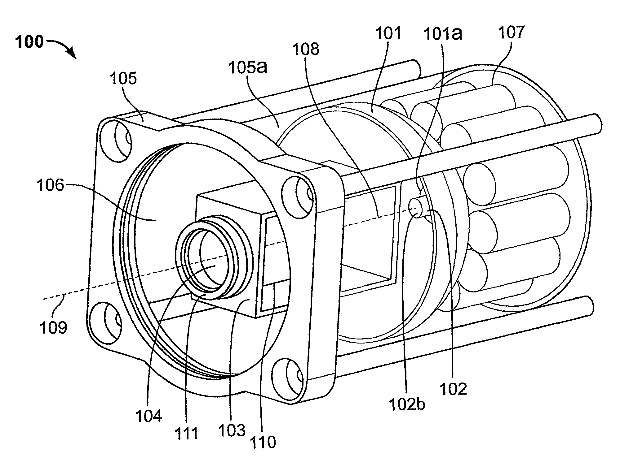 Imaging device with focused illumination