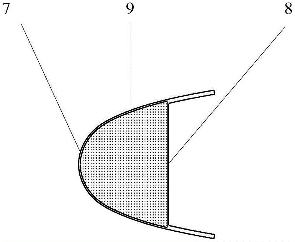 A structure and processing method of integrally formed rudder surface of composite material with decreasing stiffness