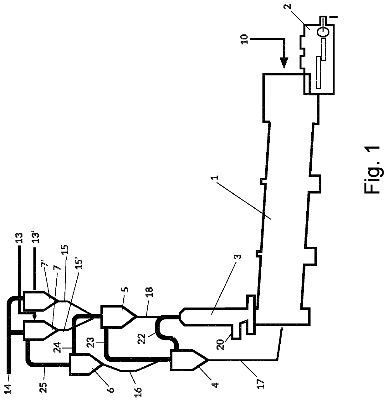 Process for producing cement using a secondary fuel