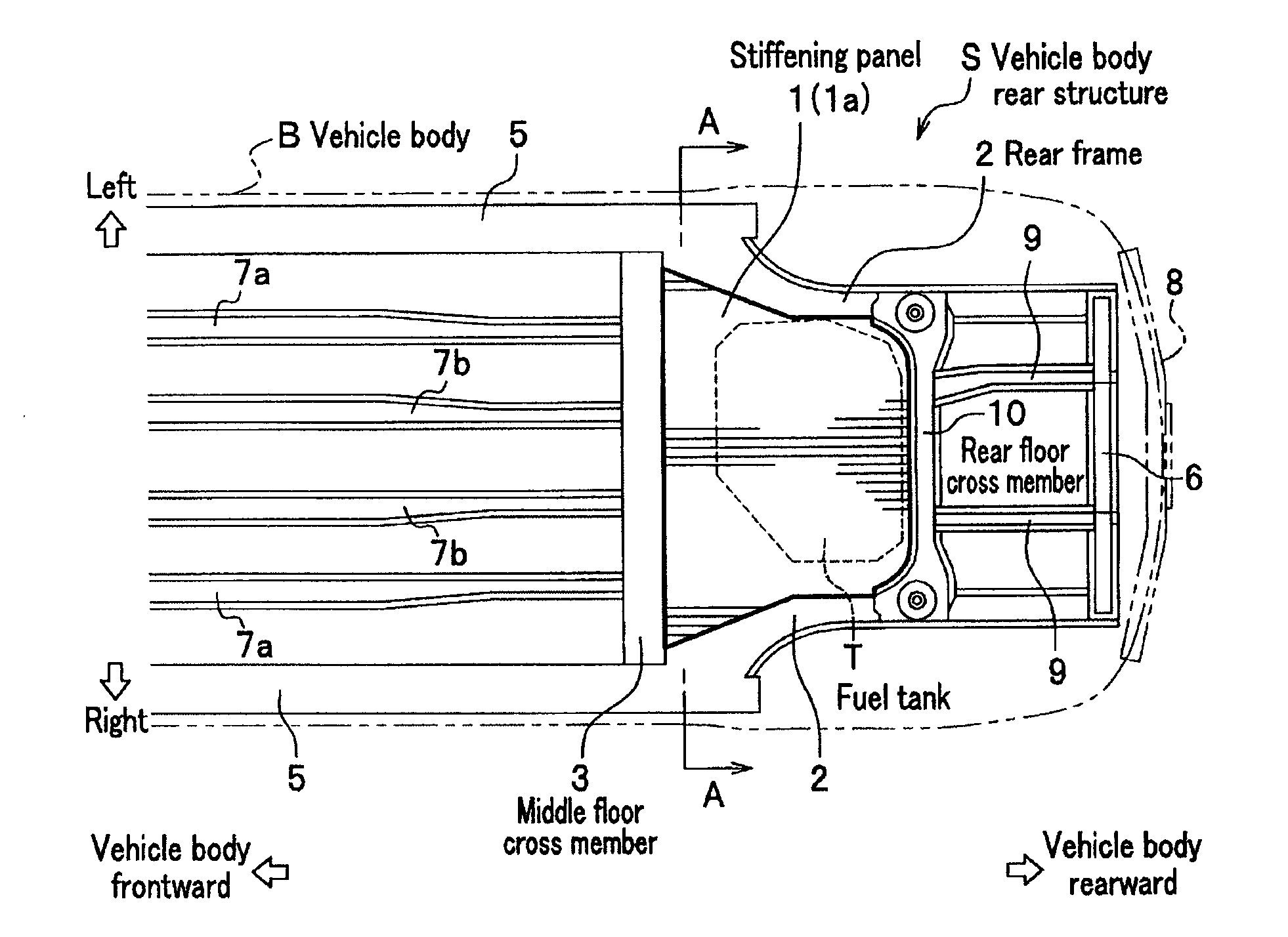 Vehicle body rear structure