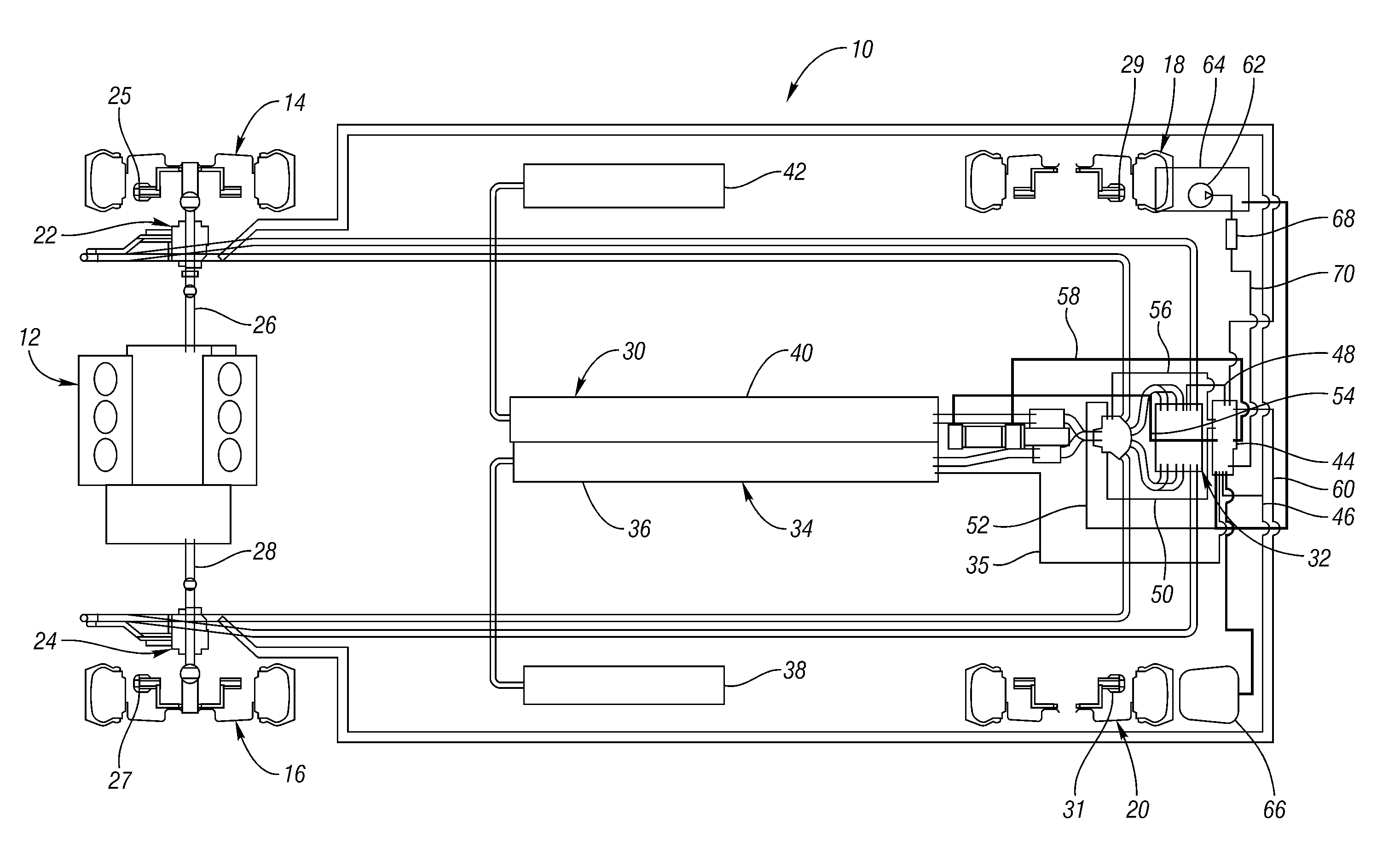 Hydraulic regenerative braking system for a vehicle