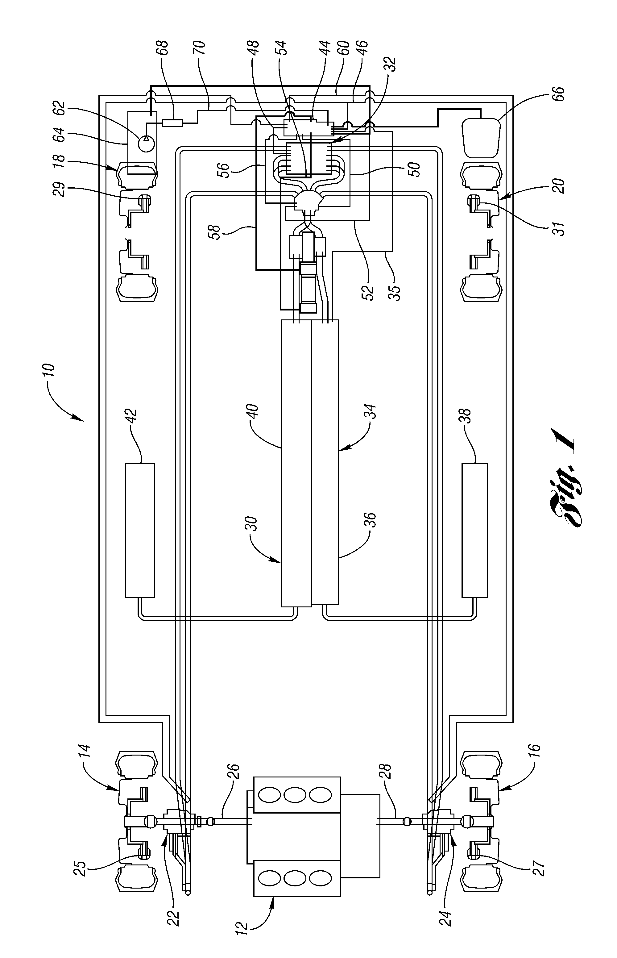 Hydraulic regenerative braking system for a vehicle