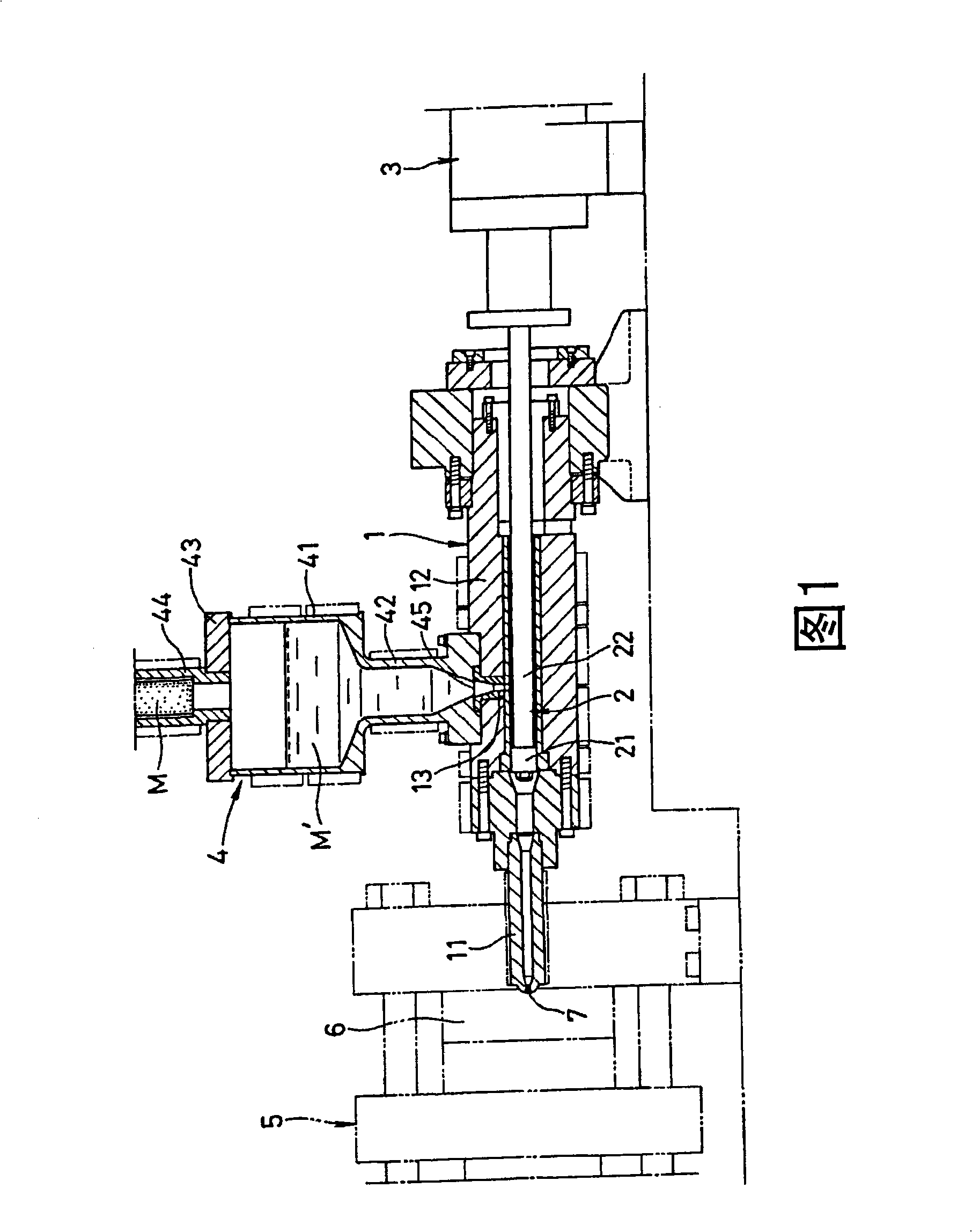 Method for preventing leaking of molten metal in injection molding of metal material