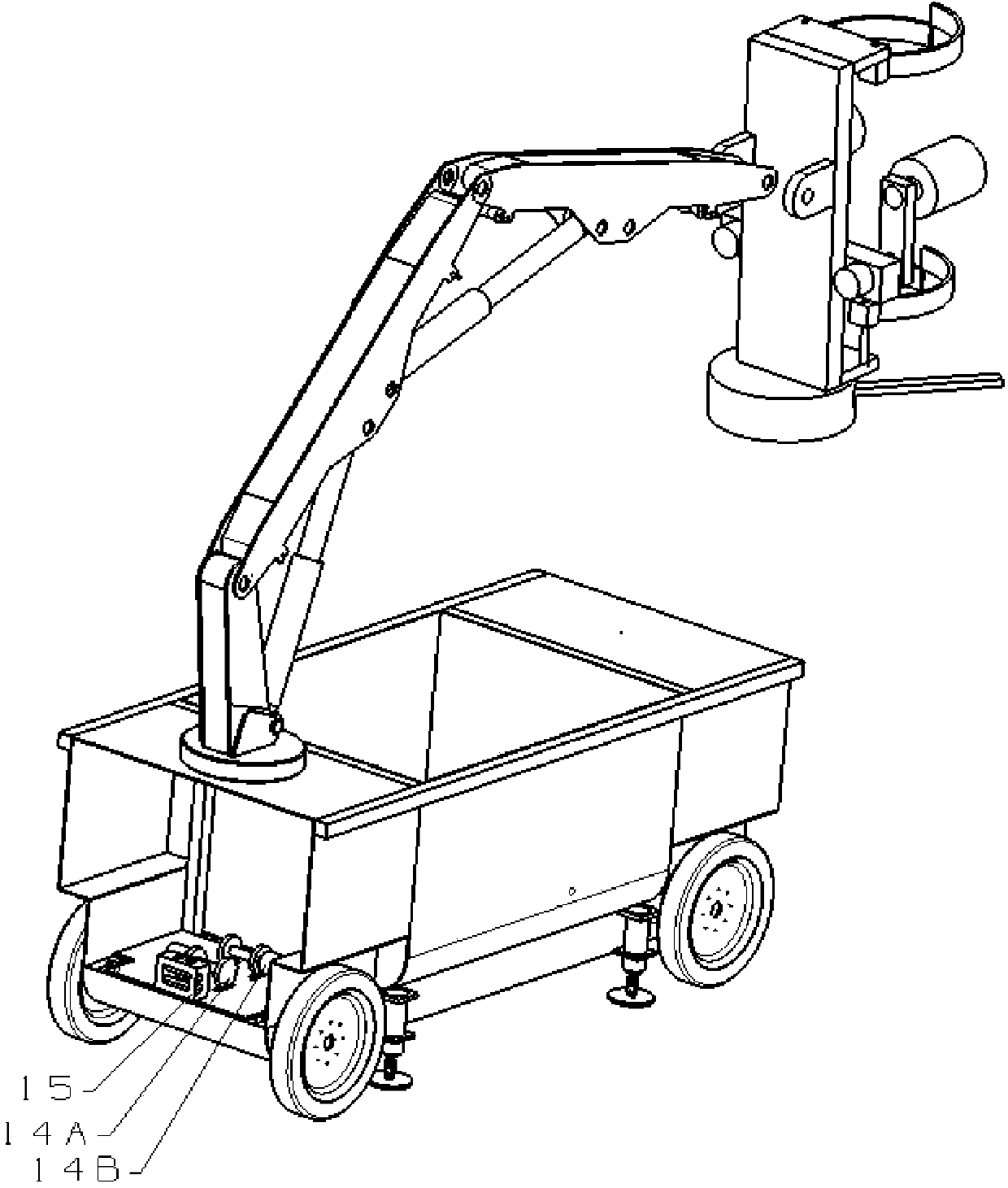 Wood cutting, loading, conveying and unloading all-in-one machine