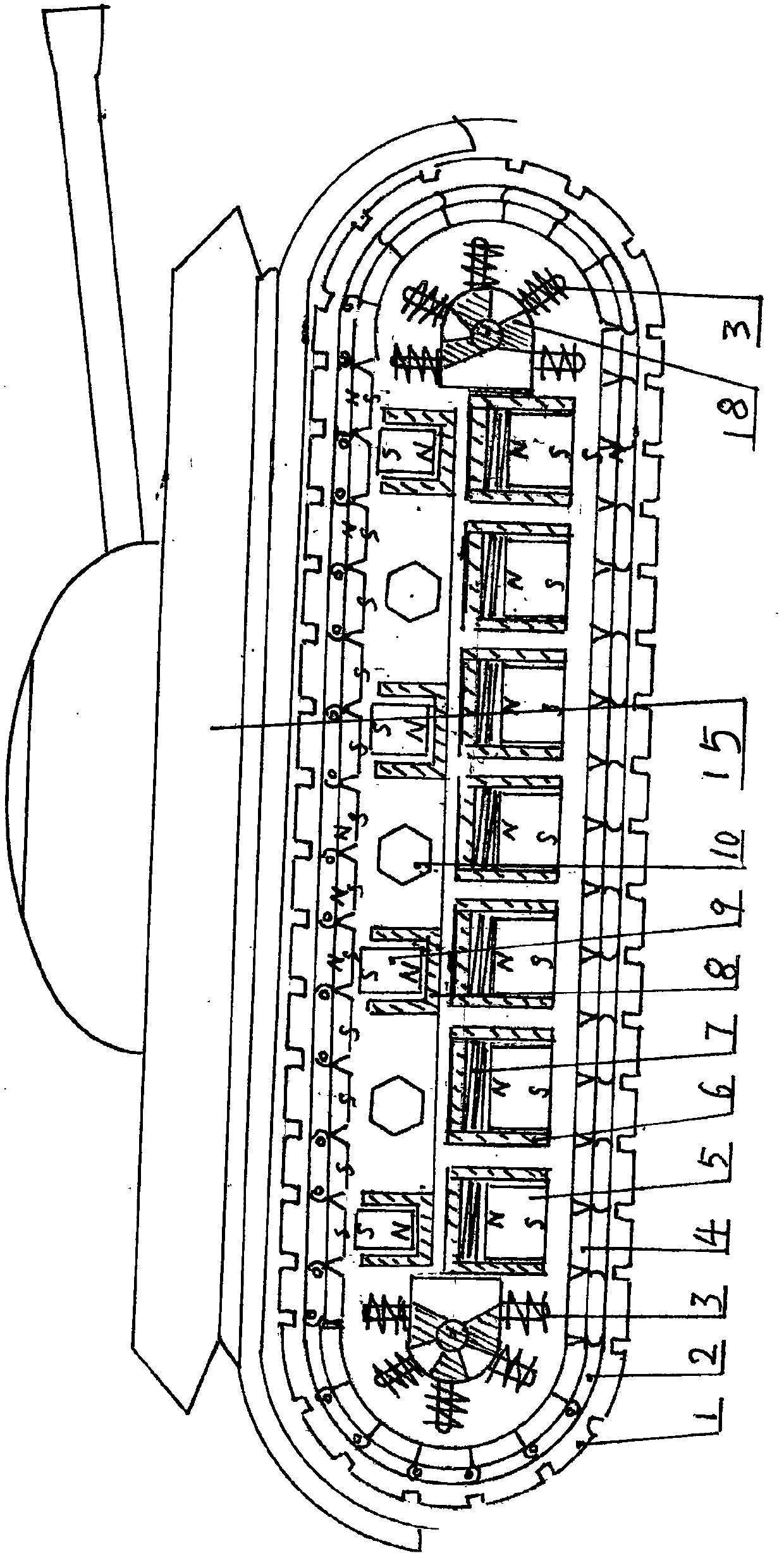 Crawler-type magnetic levitation movement equipment