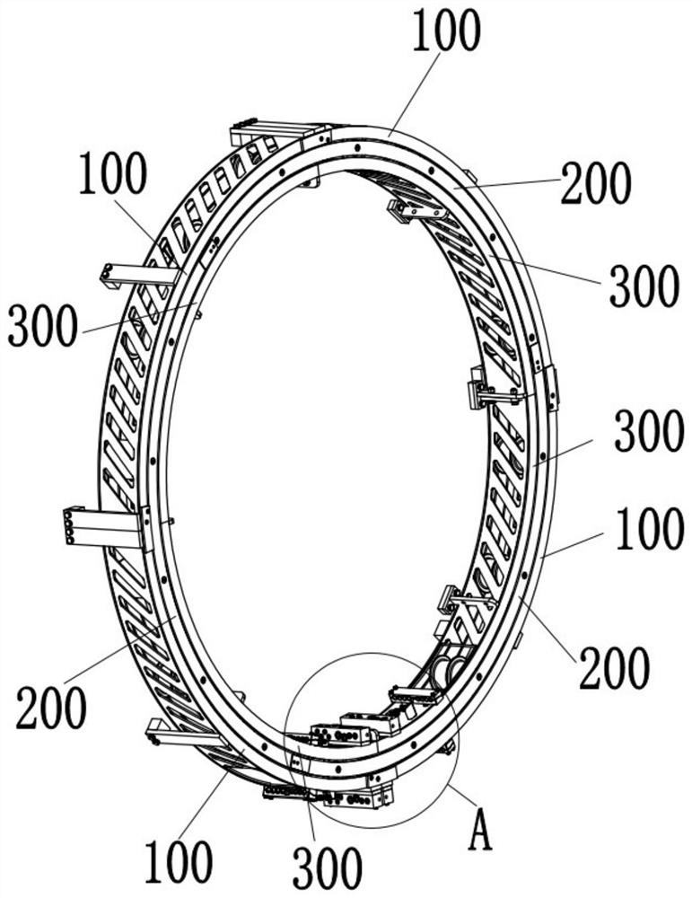 A hose and pipeline winding device for a segment assembly machine