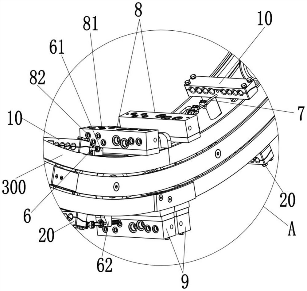 A hose and pipeline winding device for a segment assembly machine