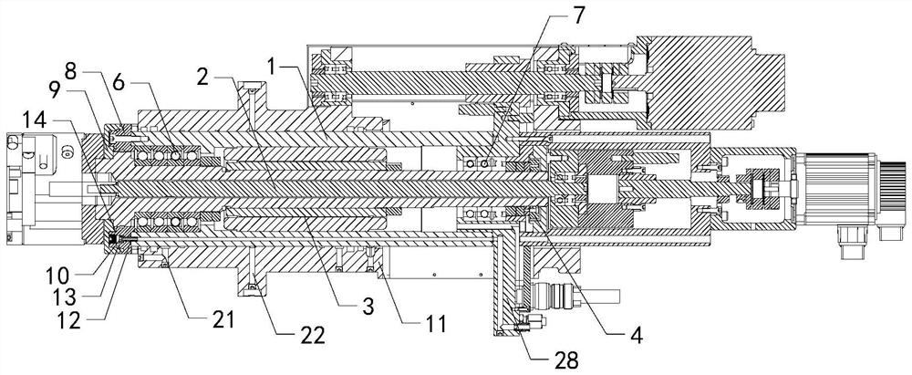 Multifunctional telescopic servo waterwheel electric spindle