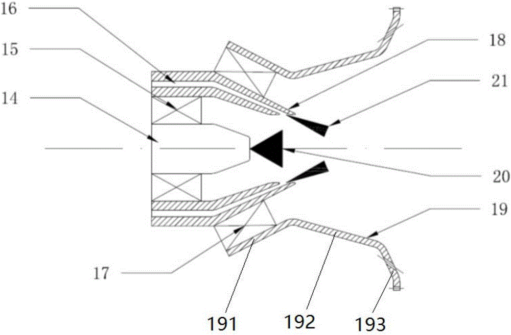 Three-stage stratified combustion high temperature rise combustion chamber structure