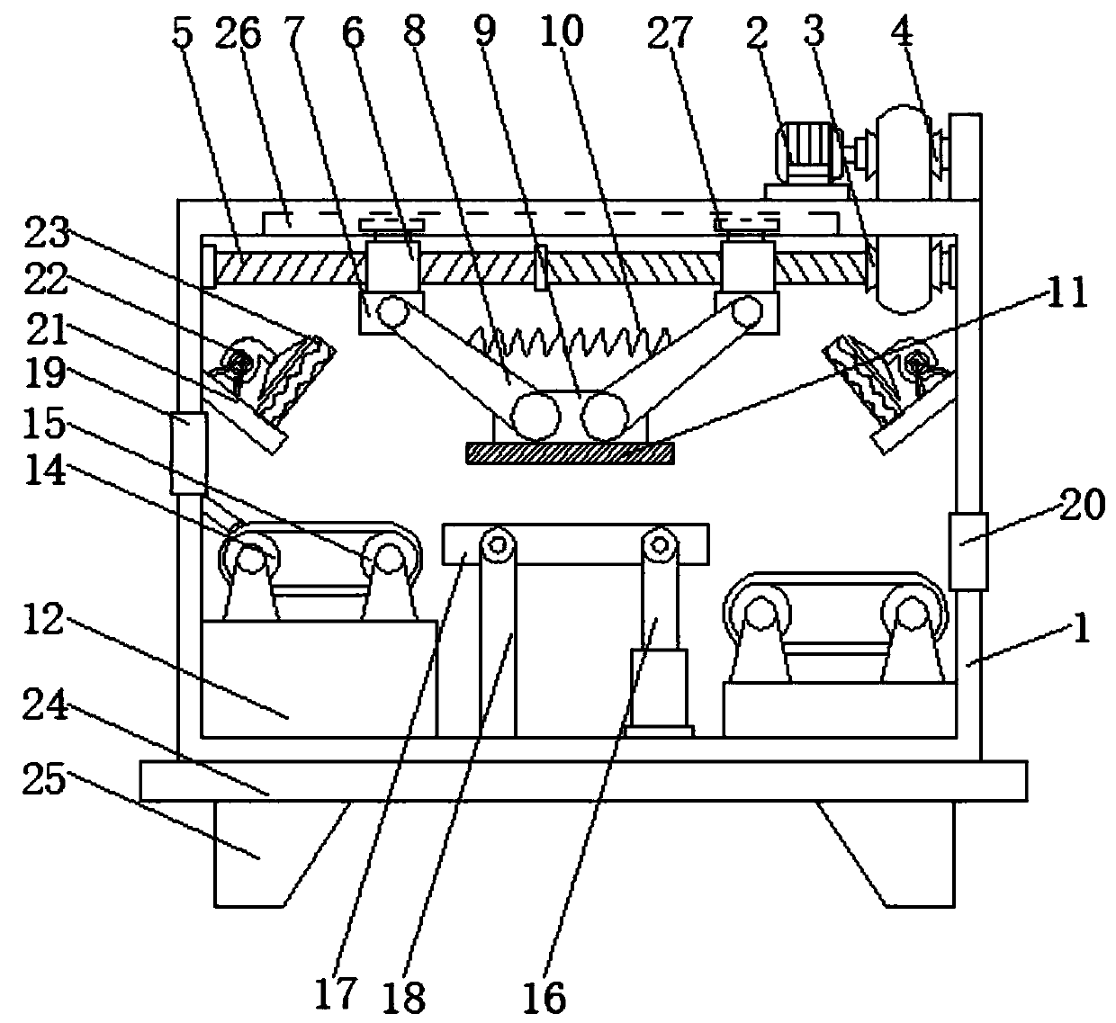 A flat pressing device for lithium battery