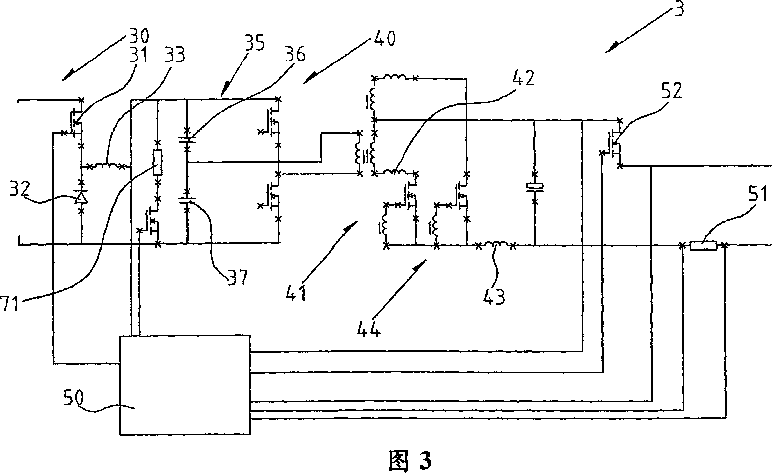 AC/DC converter comprising plural converters in cascade