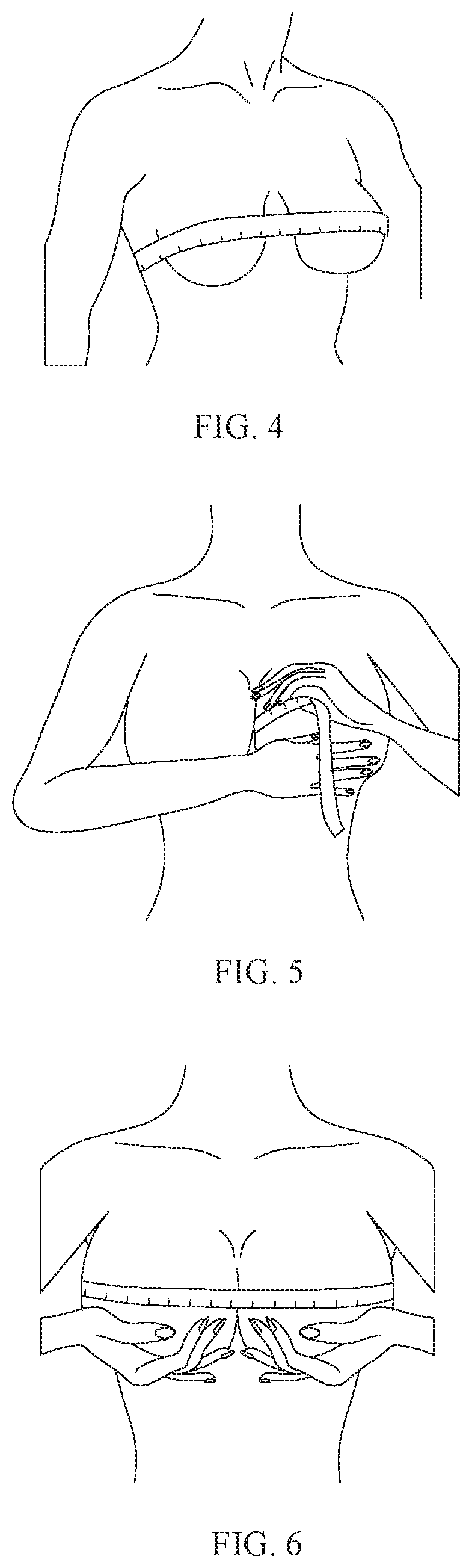 Method for determining a bra size